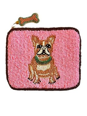 French Bulldog Coin Purse, Dog Beaded Bag Lily Posh, Frenchie